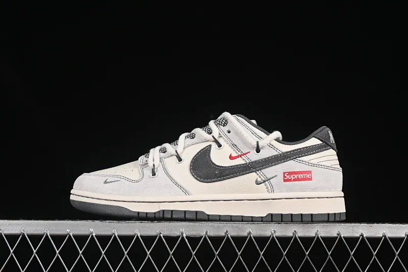 All categories Nk SB Dunk Series Nk SB Dunk Low High-end customized low-top sneakers Nike SB Dunk Low Sup series Strappy pig gray hook Anniversary high-end customized low-top casual sneakers YX5066-217